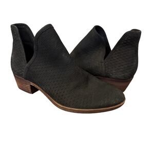 Lucky Brand Women's Baley Ankle Bootie Black Suede Size 6.5